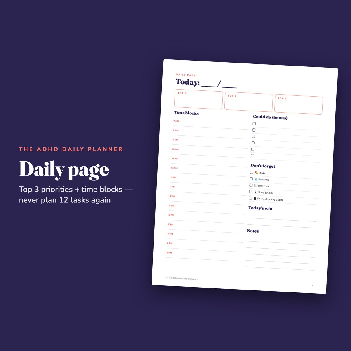 The ADHD Daily Planner