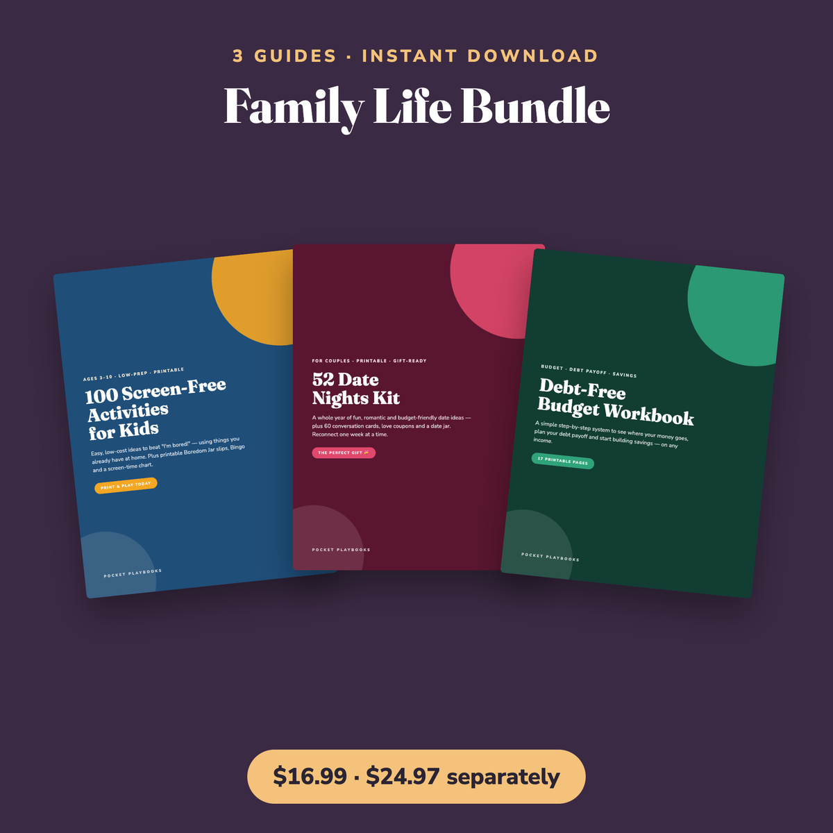 Family Life Bundle: Kids, Dates & Budget — 3 printable guides (digital download)