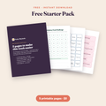 Free Starter Pack — 5 Printable Pages printable shown as loose printed pages (digital download)